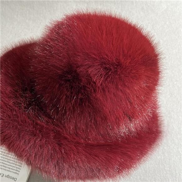 Luxury Faux Fur Bucket Hat for Women Grey - Picture 5 of 7